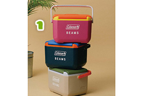 ①〈Coleman〉×〈BEAMS〉別注 テイク6 クーラーボックス 2024<br>②〈Tupperware〉×〈bPr BEAMS〉別注 スクエア エコボトル 1L